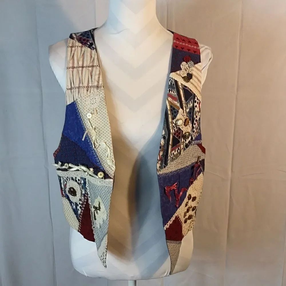 Vtg. Handmade Patchwork Women's Vest